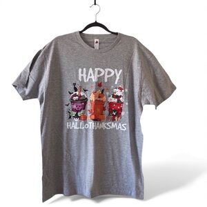 Fall Holidays Tee Halloween Thanksgiving Christmas Womens XL Festive Fun